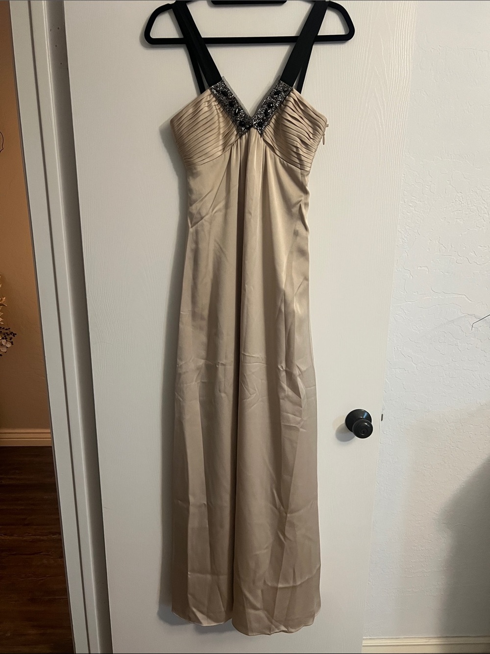 BCBGMaxAzria Champagne and Black Evening Dress Bodice